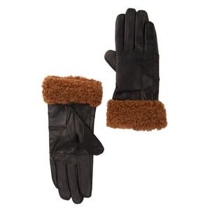 Surell Faux Fur Trimmed Leather Gloves